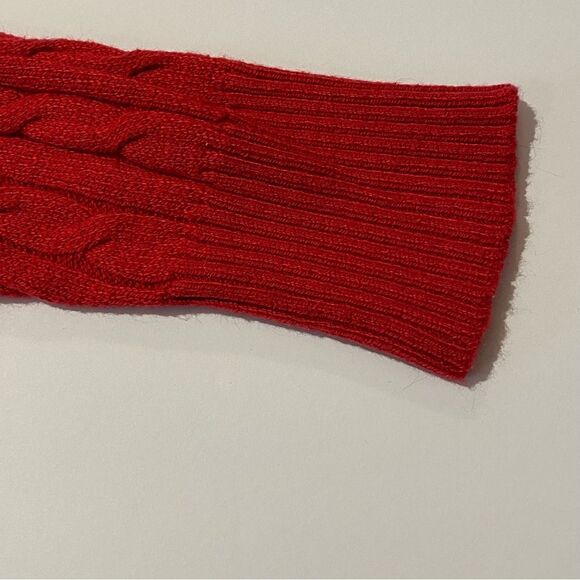 Lane Bryant Red Angora Blend Cable Knit V-Neck Sweater Pullover Women's 14/16 - Picture 5 of 10